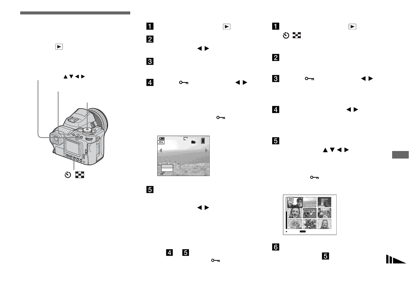 Still image editing, Protecting images, Protecting images – protect | Sony DSC-F828 User Manual | Page 89 / 160