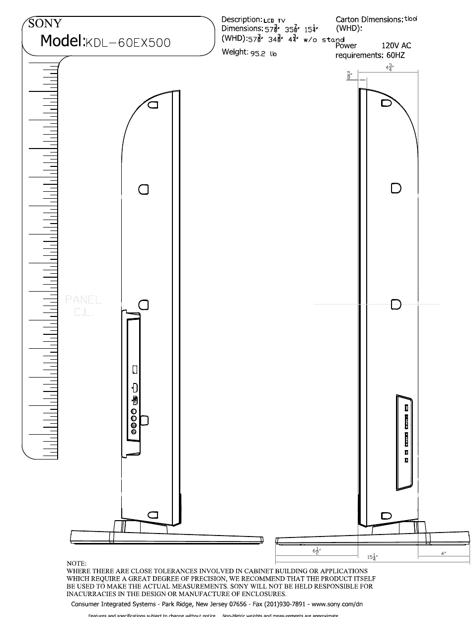 Sony KDL-60EX500 User Manual | Page 3 / 5