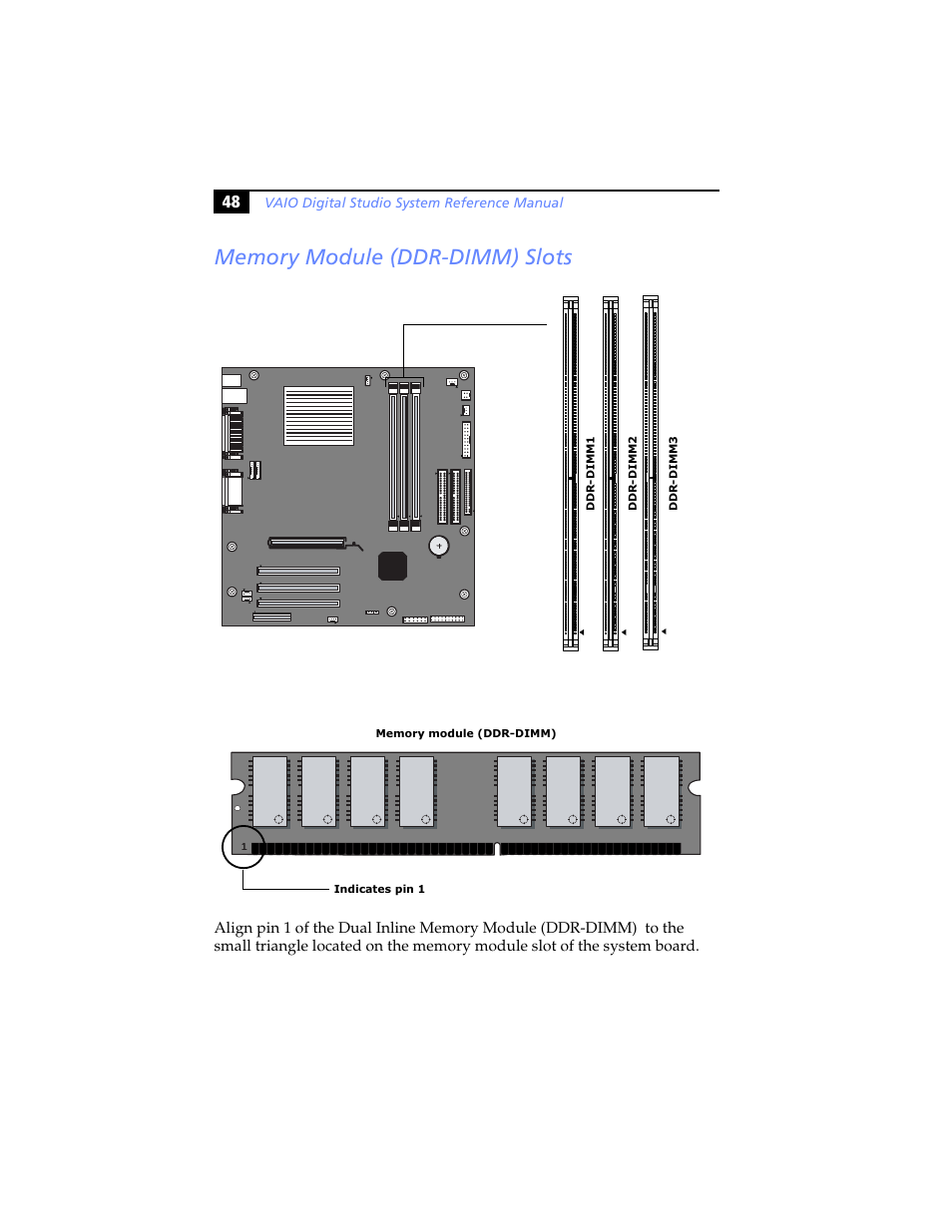 Memory module (ddr-dimm) slots | Sony PCV-RX780G User Manual | Page 62 / 96