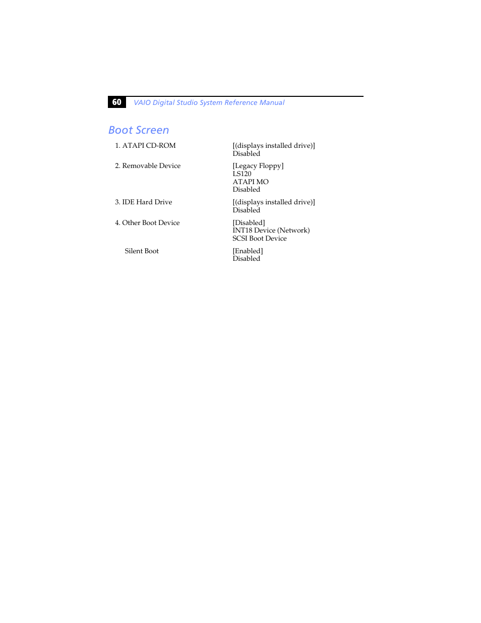 Boot screen | Sony PCV-RX780G User Manual | Page 74 / 96