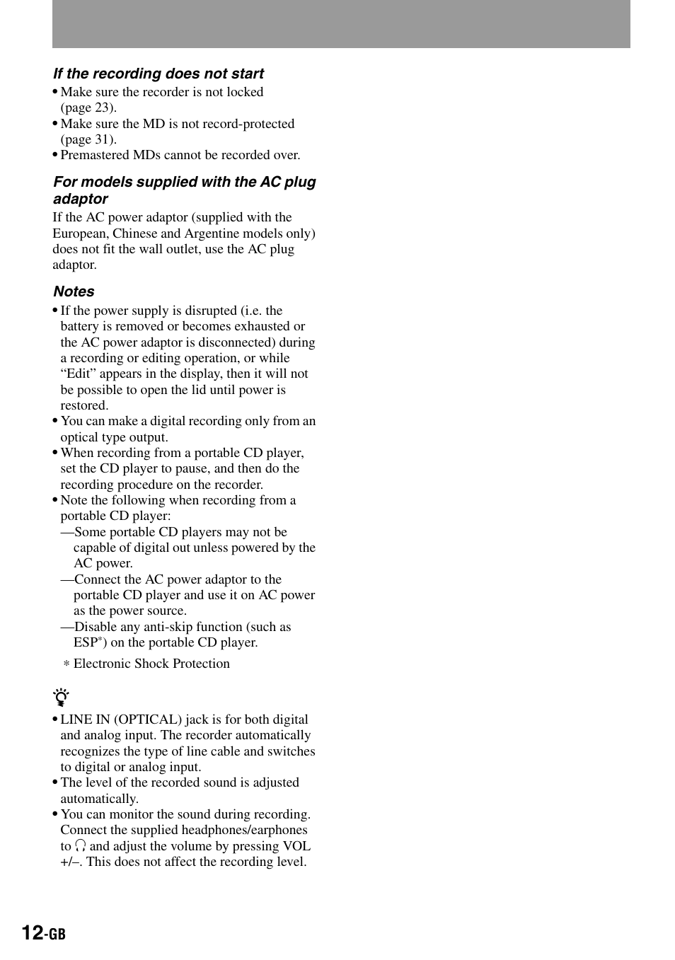 Sony MZ-R500 User Manual | Page 12 / 40