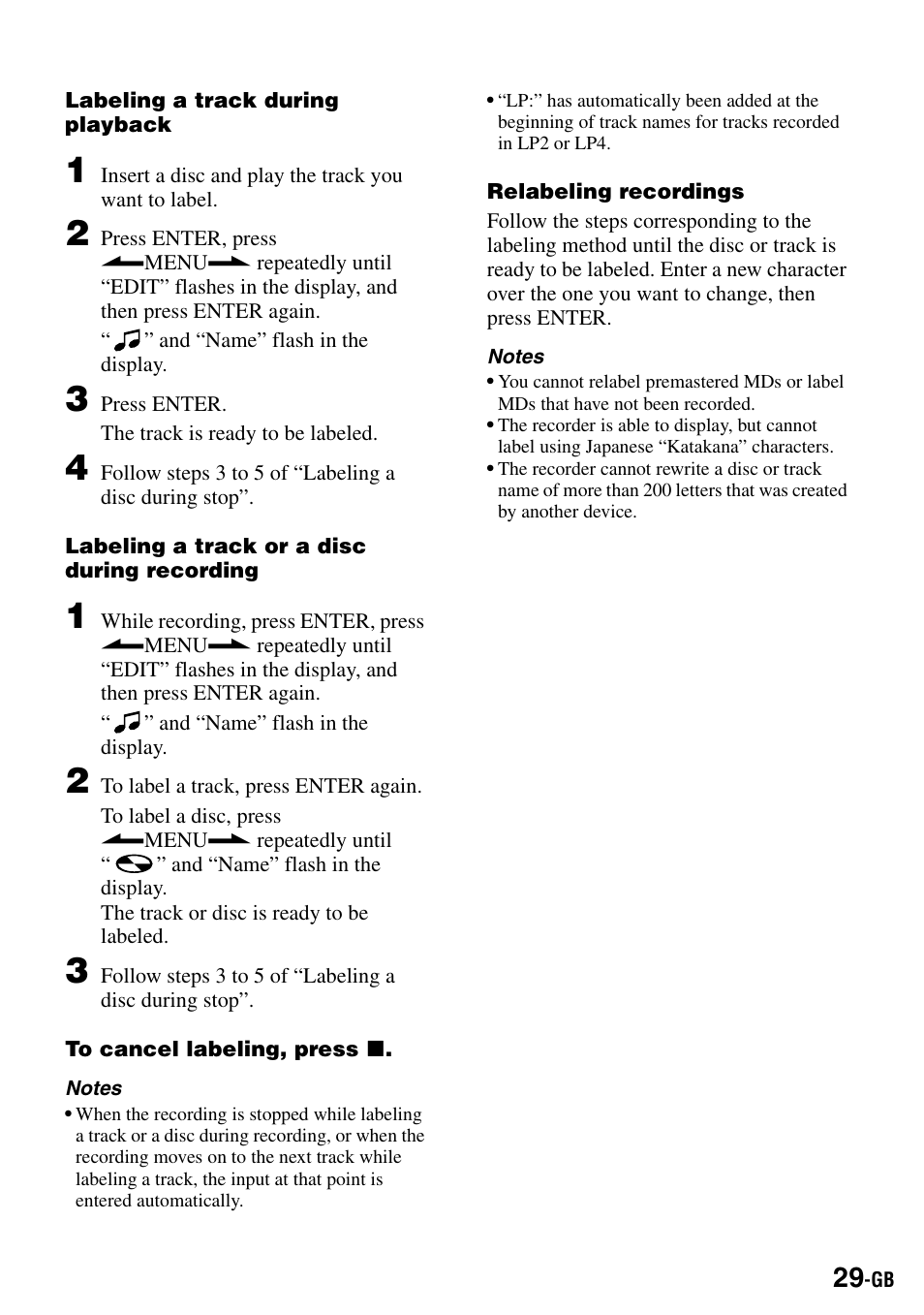 Sony MZ-R500 User Manual | Page 29 / 40