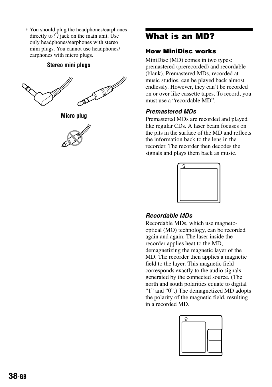 What is an md | Sony MZ-R500 User Manual | Page 38 / 40