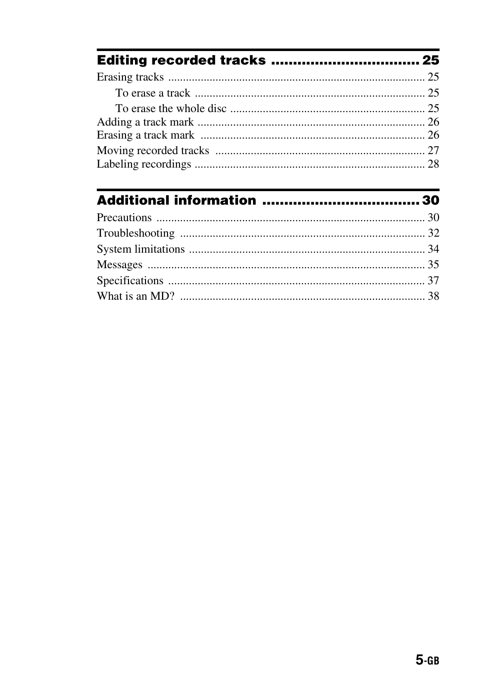 Sony MZ-R500 User Manual | Page 5 / 40