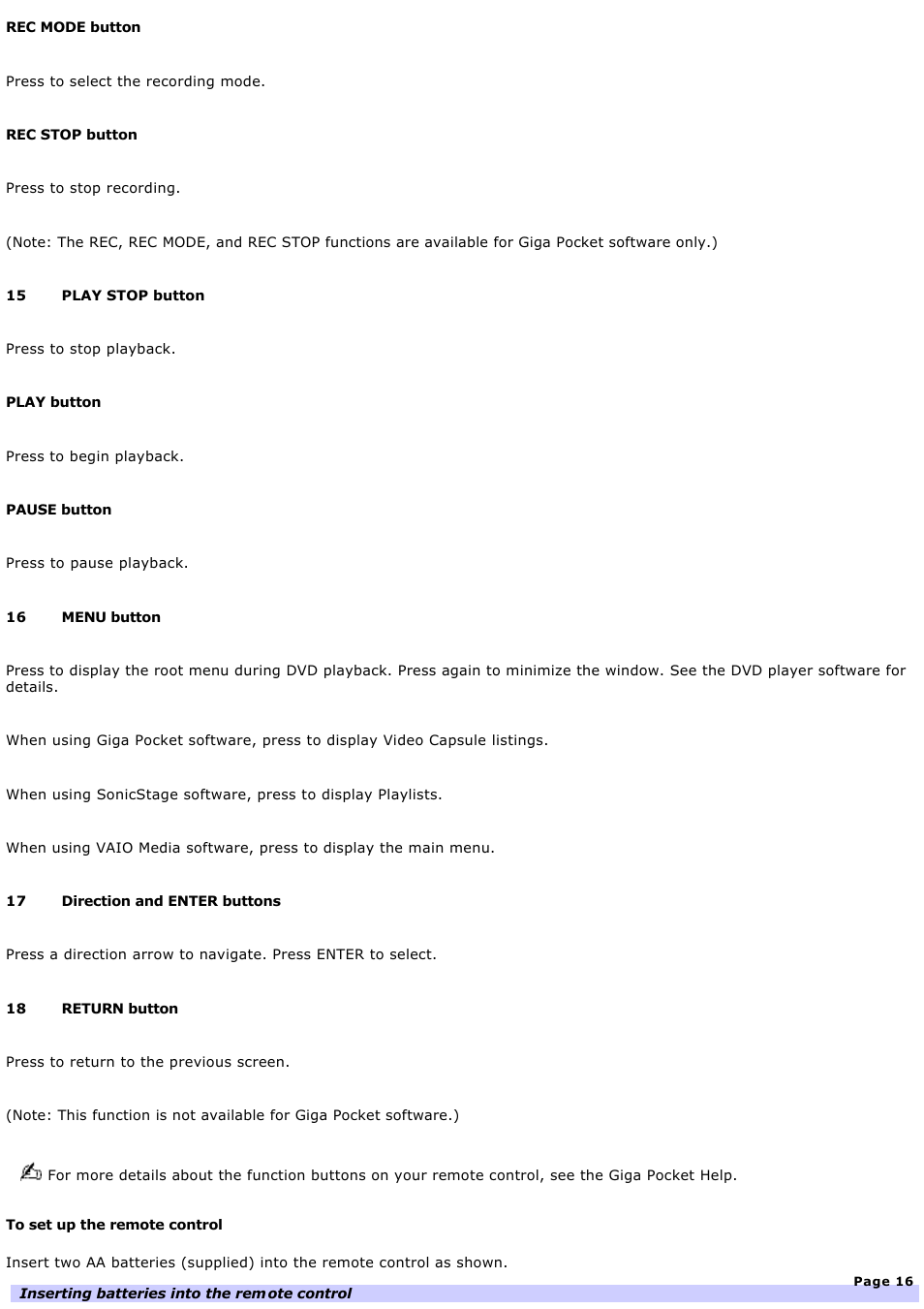 Sony PCV-RZ36G User Manual | Page 16 / 223