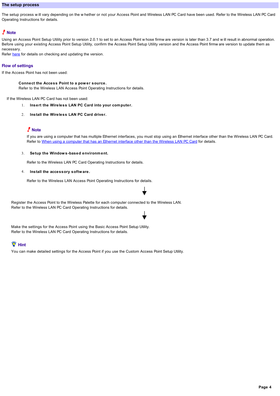 The setup process | Sony PCWA-A500 User Manual | Page 4 / 61