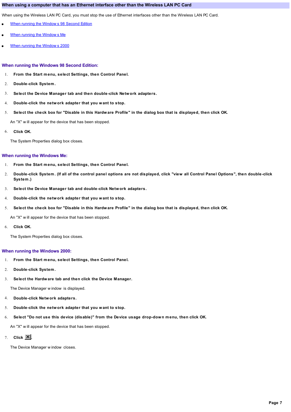 Refer to | Sony PCWA-A500 User Manual | Page 7 / 61