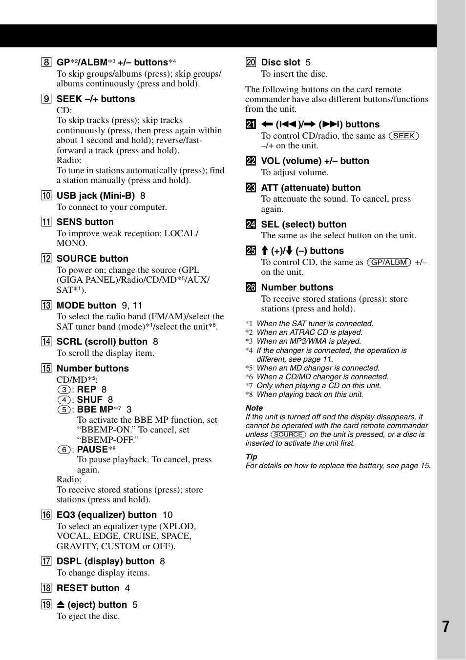 Sony MEX-1GP User Manual | Page 7 / 64