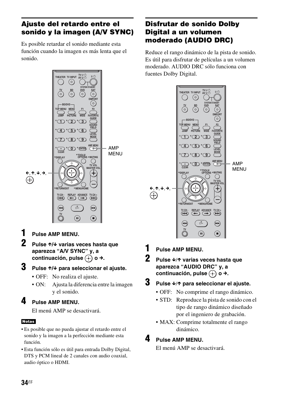 El menú amp se desactivará, Pulse amp menu, Pulse x / x para seleccionar el ajuste | Pulse x/x para seleccionar el ajuste | Sony HT-CT100 User Manual | Page 118 / 128