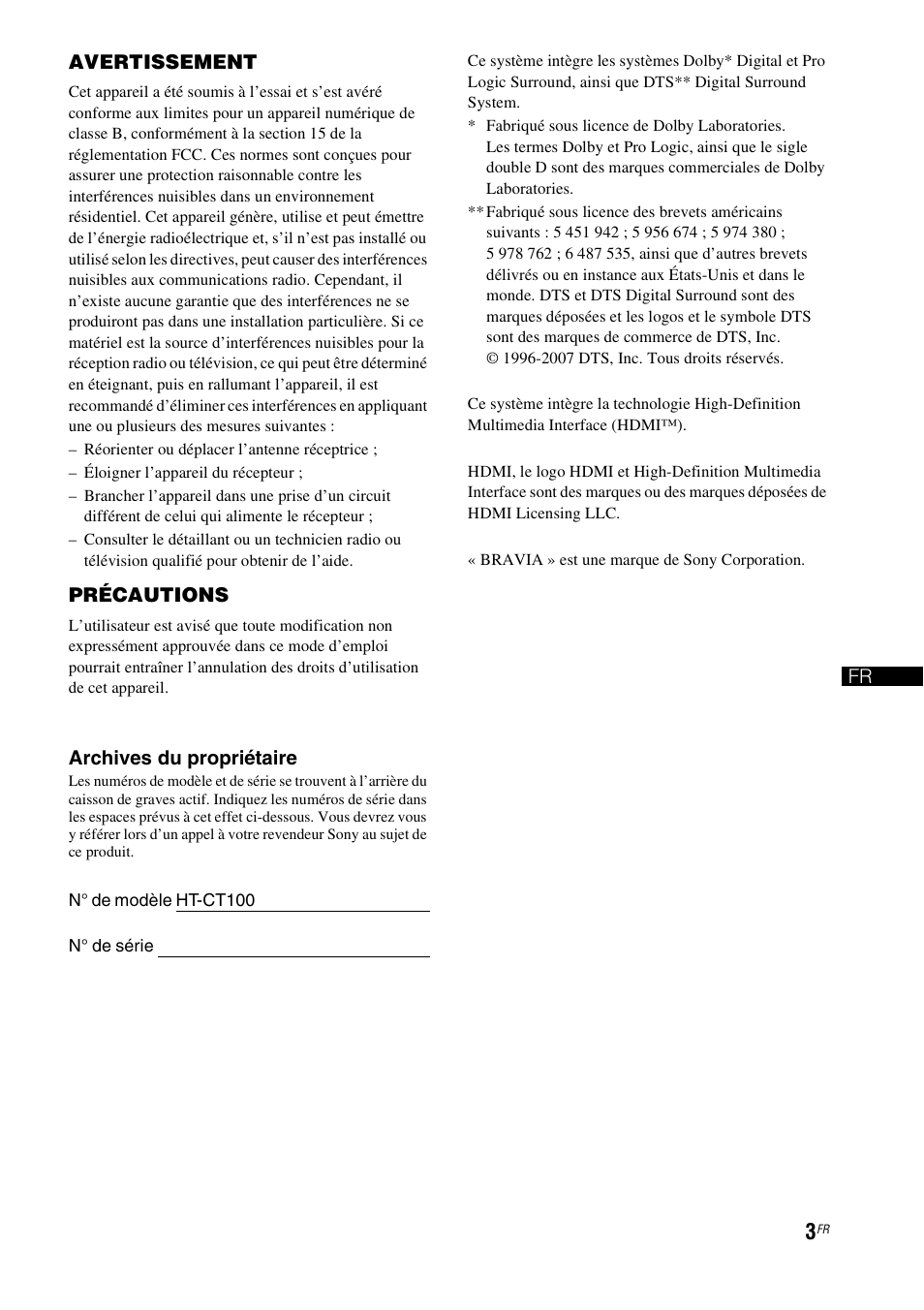 Sony HT-CT100 User Manual | Page 43 / 128