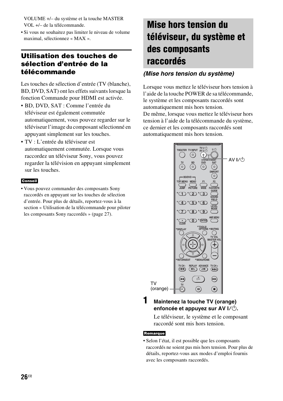 Mise hors tension du téléviseur, du, Mise hors tension du système) | Sony HT-CT100 User Manual | Page 66 / 128