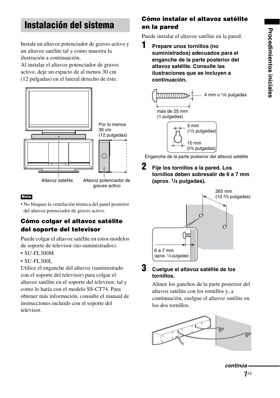 Instalación del sistema | Sony HT-CT100 User Manual | Page 91 / 128