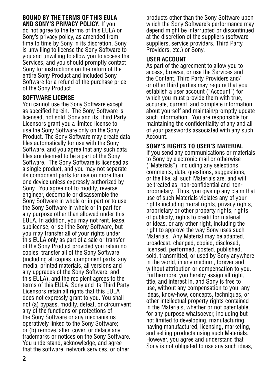 Sony XBR-55X900A User Manual | Page 2 / 36