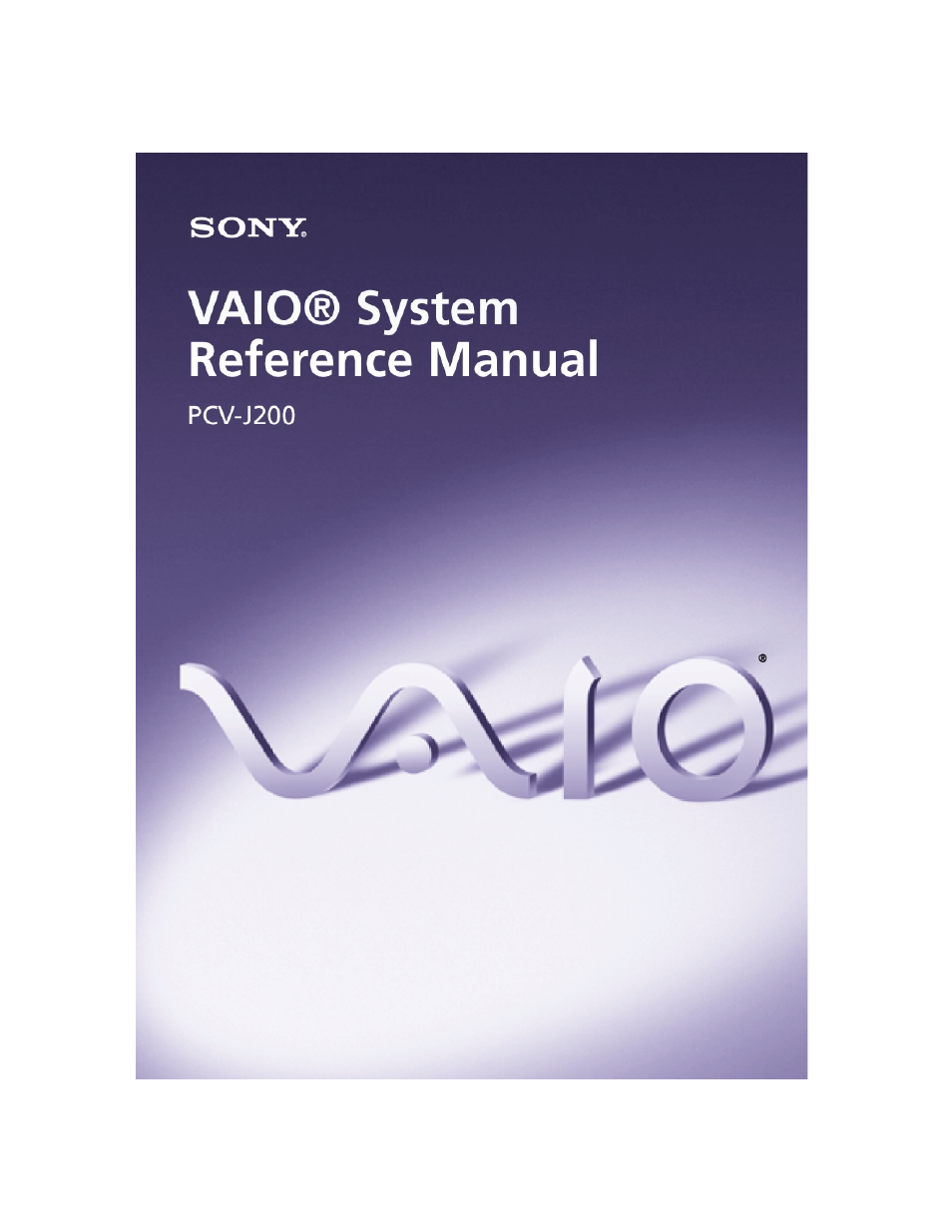 Sony PCV-J200 User Manual | 102 pages