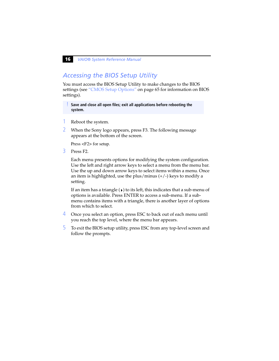 Accessing the bios setup utility | Sony PCV-J200 User Manual | Page 28 / 102
