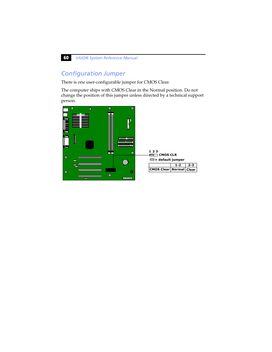 Configuration jumper | Sony PCV-J200 User Manual | Page 72 / 102