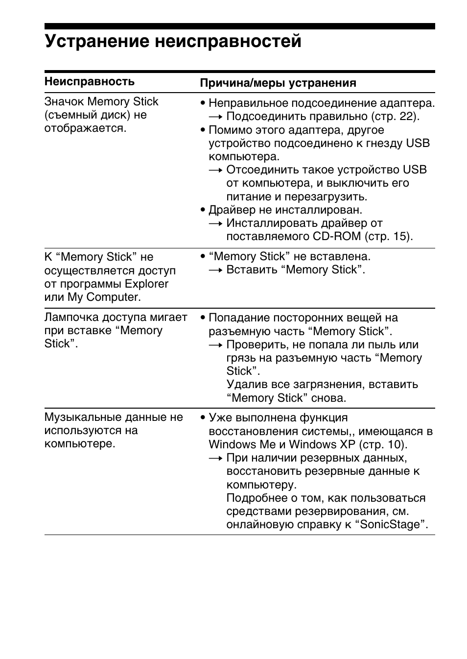 Устранение неисправностей | Sony MSAC-US30 User Manual | Page 597 / 790