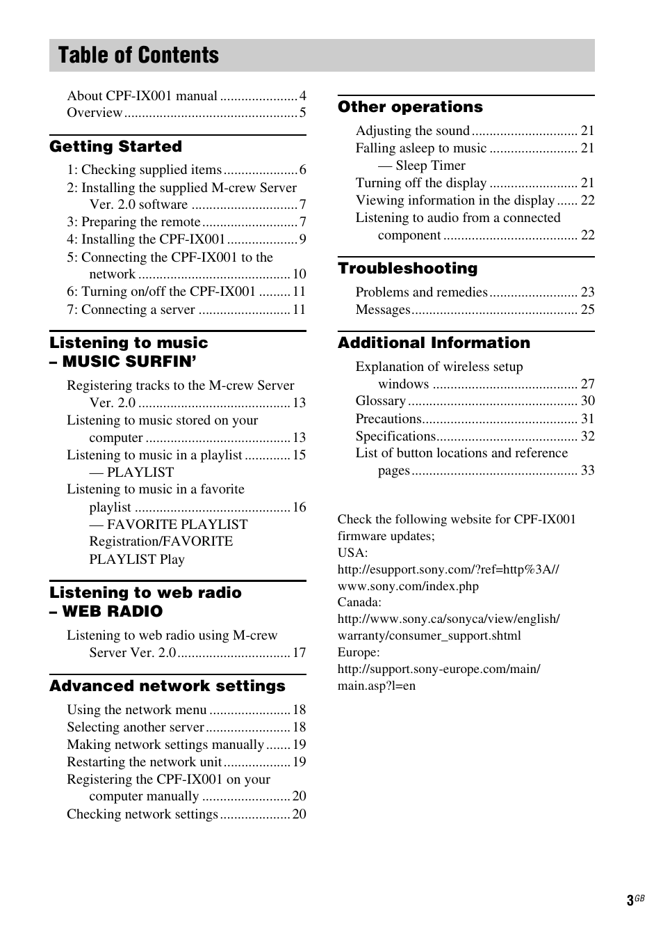 Sony CPF-IX001 User Manual | Page 3 / 35