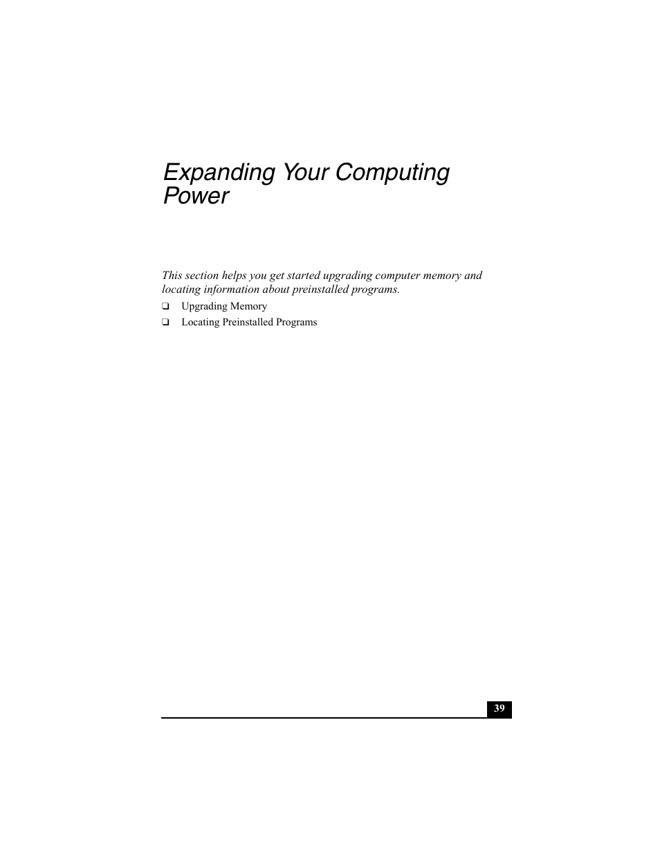 H1 - expanding your computing power, Expanding your computing power | Sony PCG-V505BC User Manual | Page 39 / 76