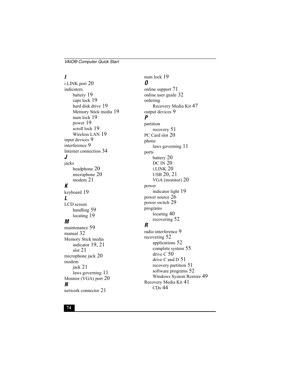 Sony PCG-V505BC User Manual | Page 74 / 76