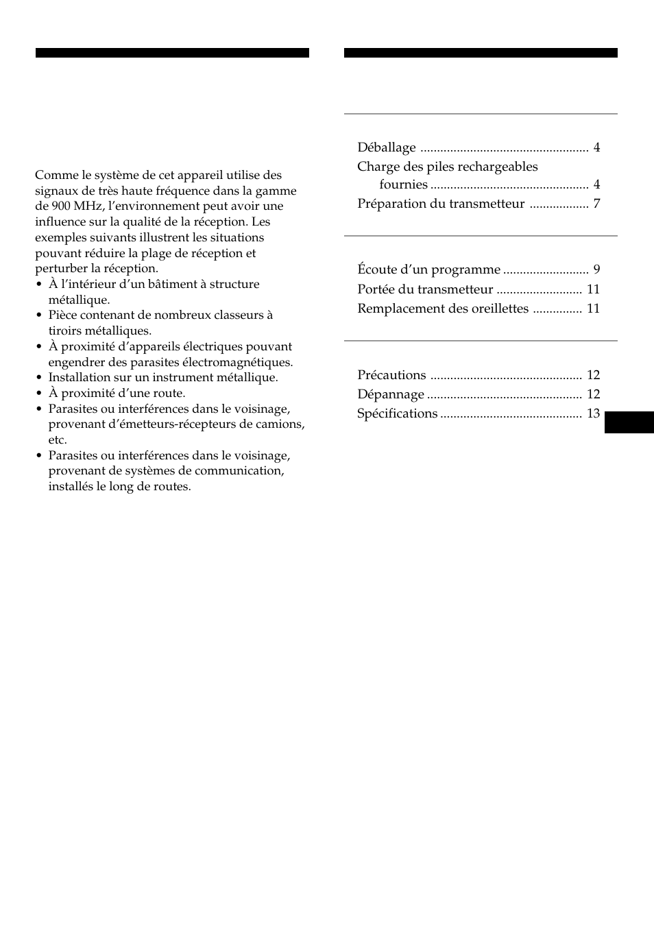 Sony MDR-RF960RK User Manual | Page 15 / 40