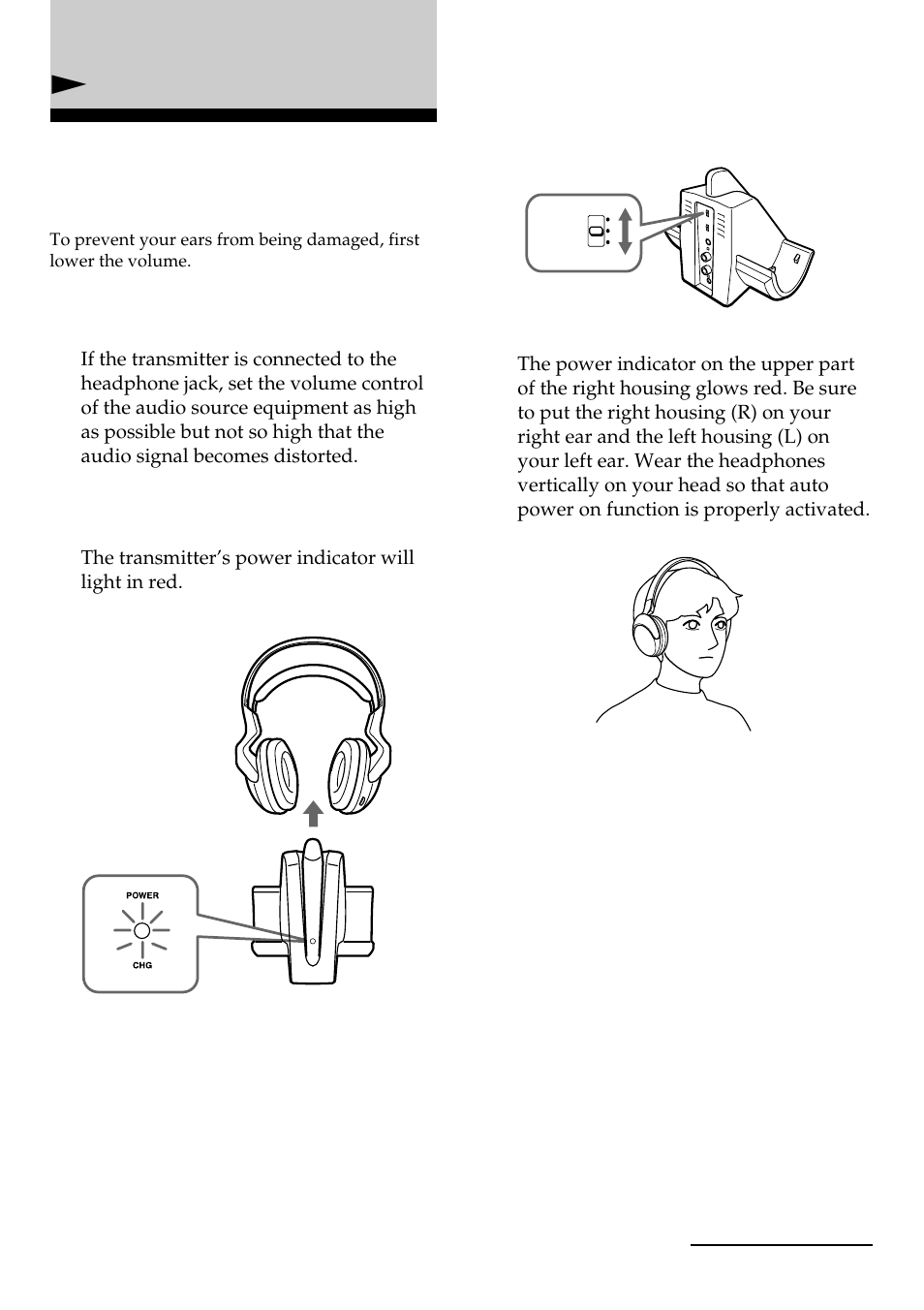 Listening to a program | Sony MDR-RF960RK User Manual | Page 9 / 40