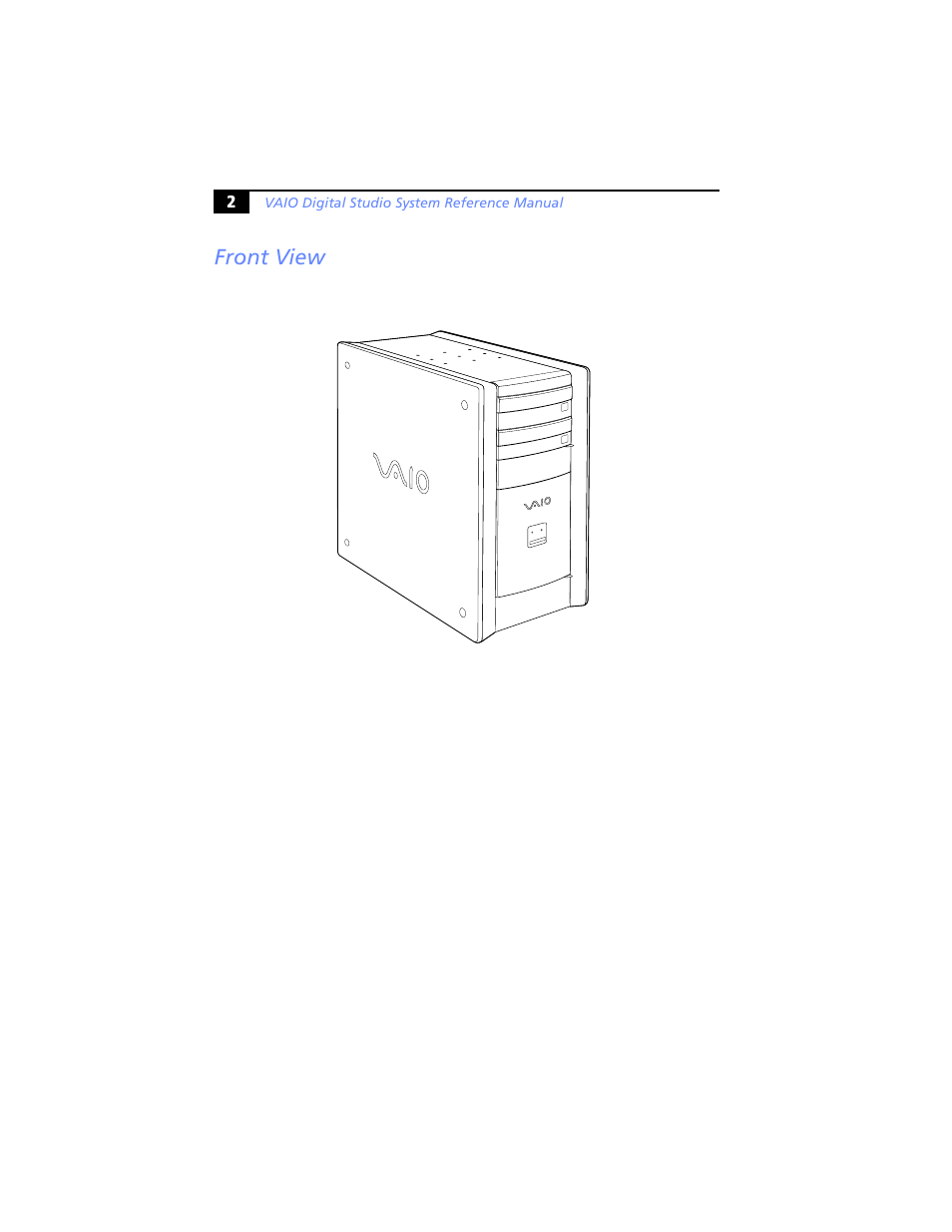 Front view | Sony PCV-RX590G User Manual | Page 14 / 98