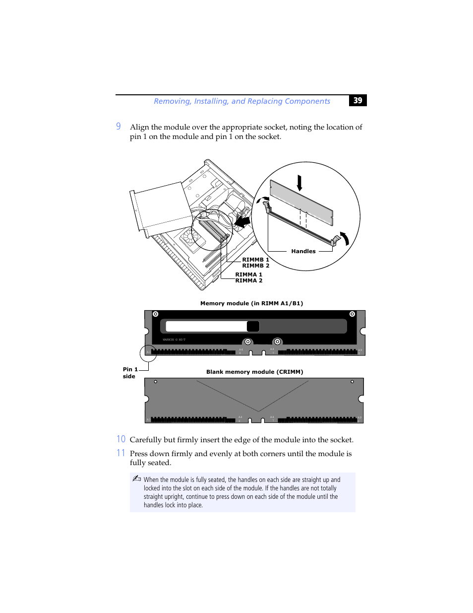 Removing, installing, and replacing components | Sony PCV-RX590G User Manual | Page 51 / 98