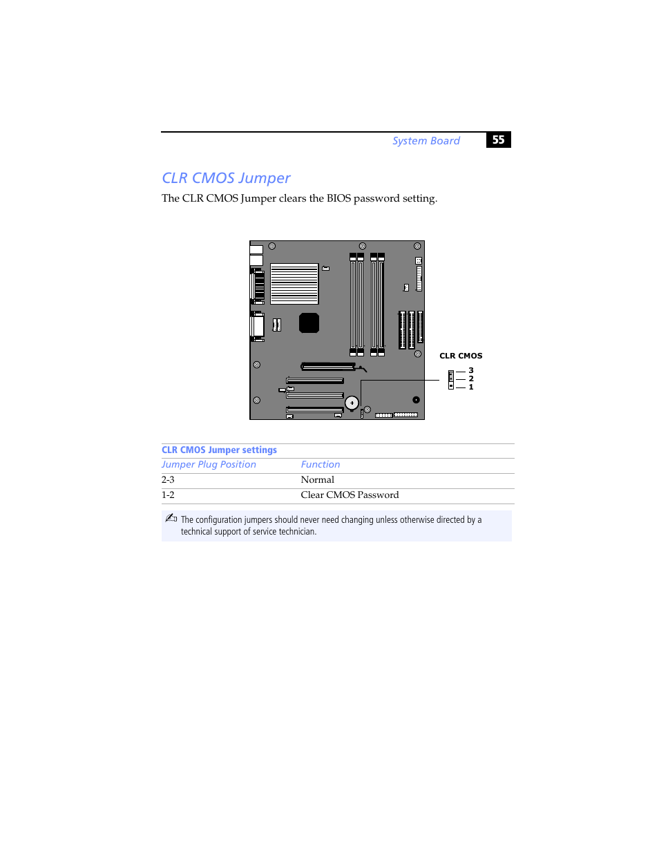 Clr cmos jumper | Sony PCV-RX590G User Manual | Page 67 / 98