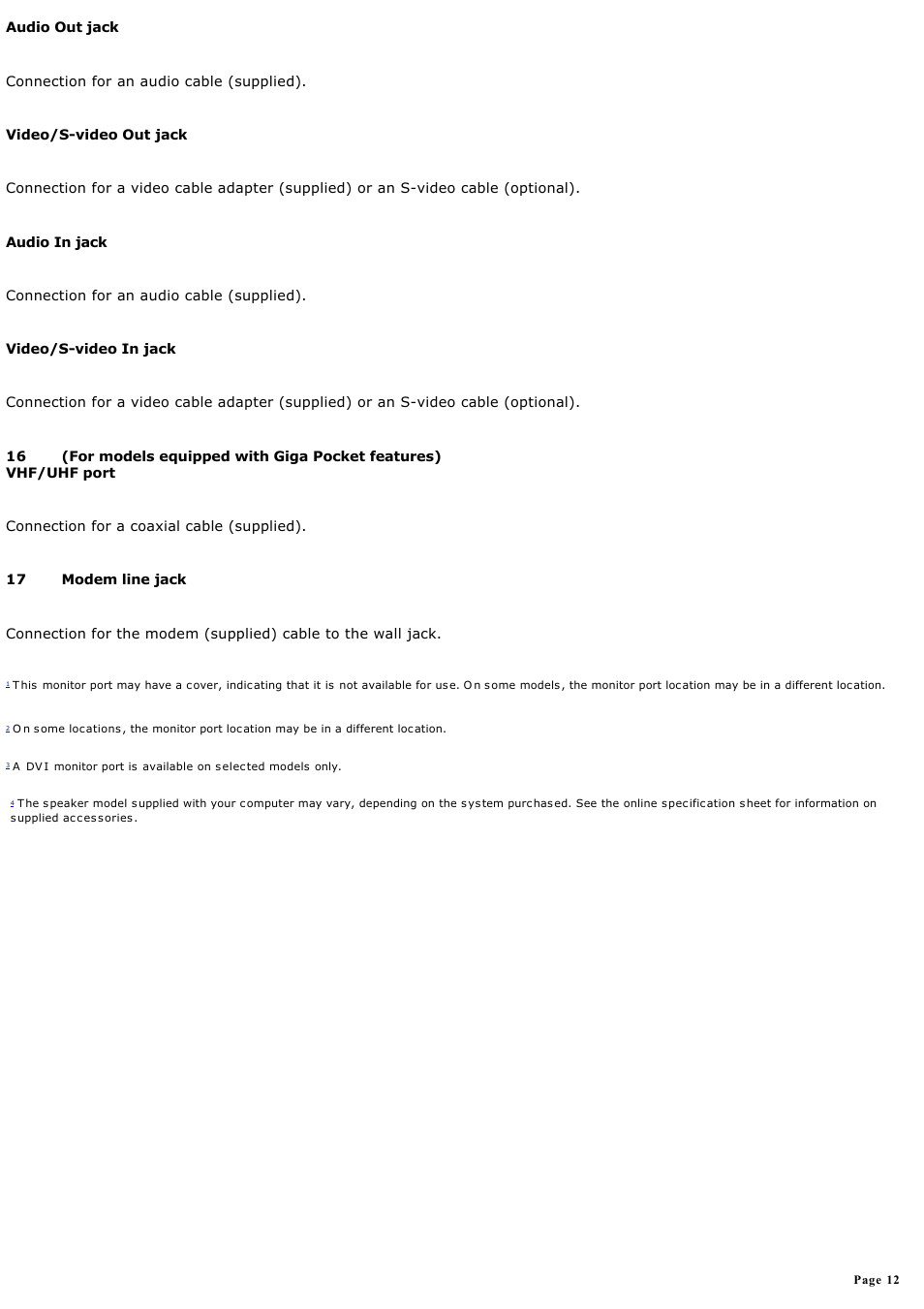 Sony PCV-RZ20CP User Manual | Page 12 / 87