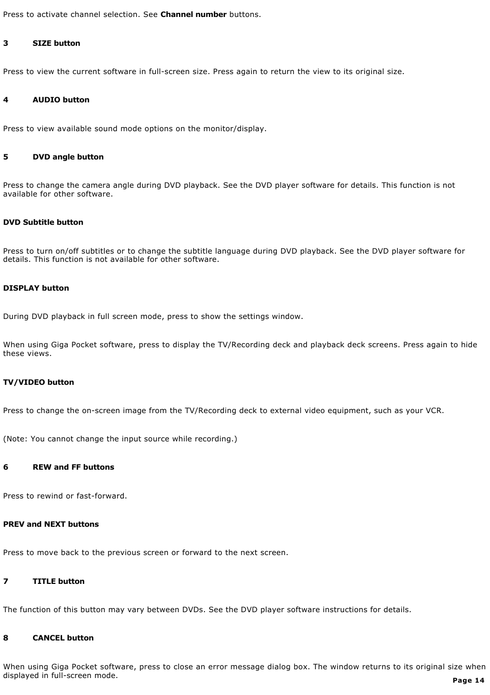 Sony PCV-RZ20CP User Manual | Page 14 / 87