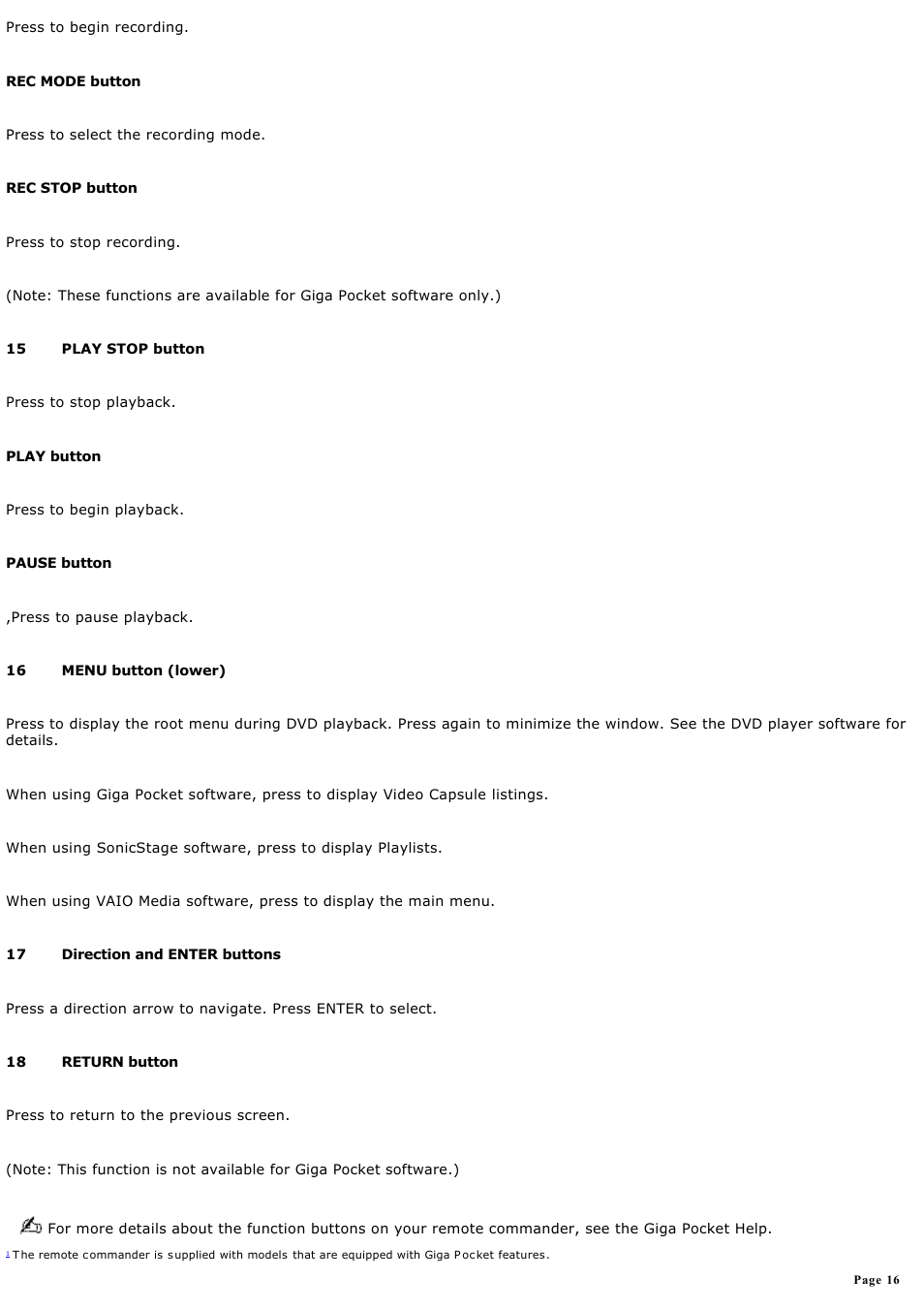 Sony PCV-RZ20CP User Manual | Page 16 / 87