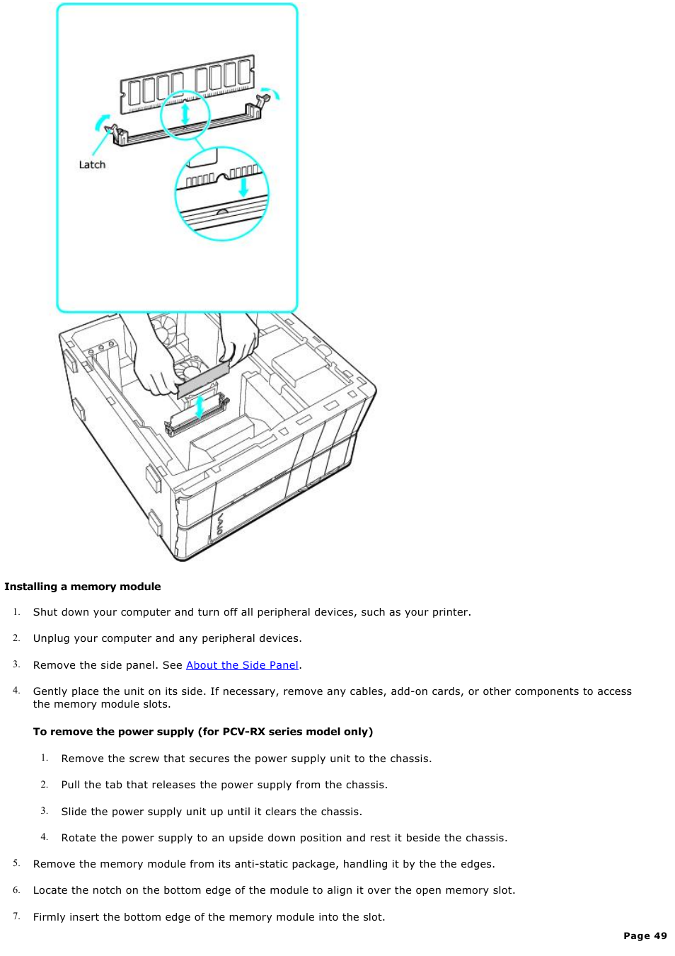 Sony PCV-RZ20CP User Manual | Page 49 / 87