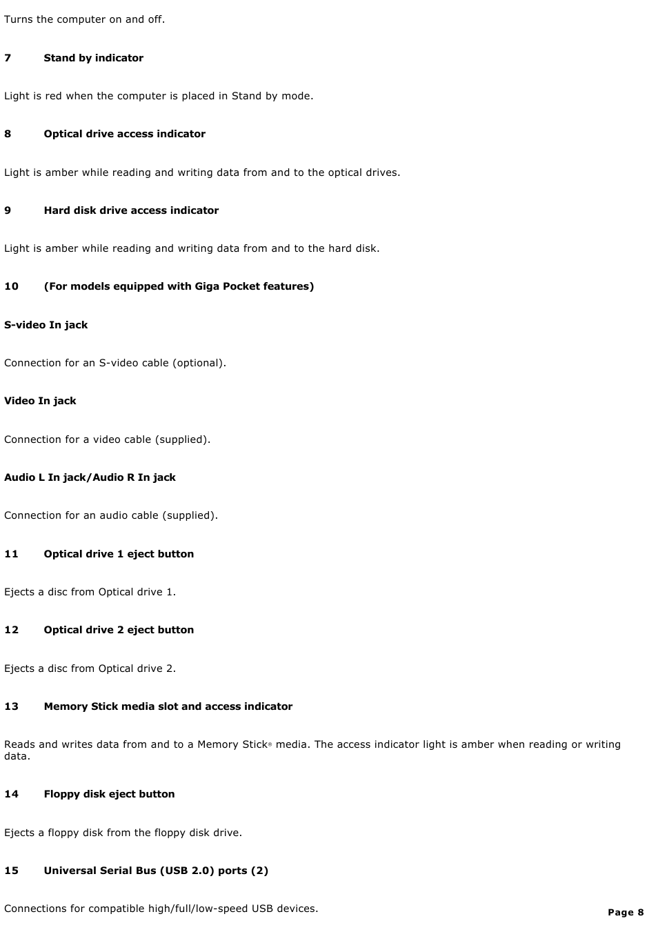 Sony PCV-RZ20CP User Manual | Page 8 / 87