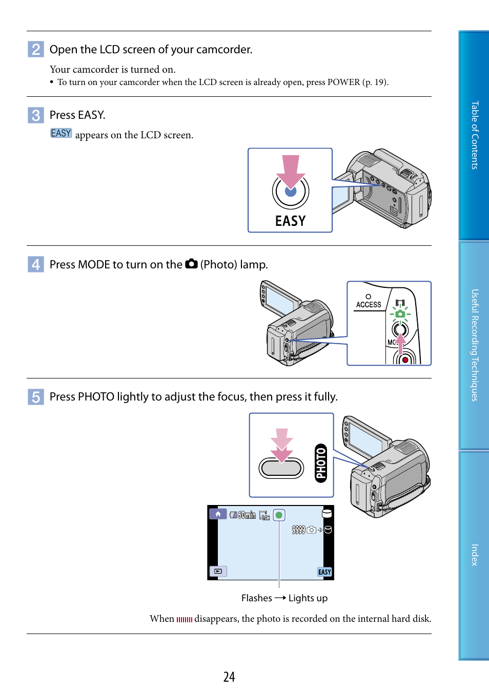 On (24, 30), A (24, 30) | Sony DCR-SR87 User Manual | Page 24 / 107