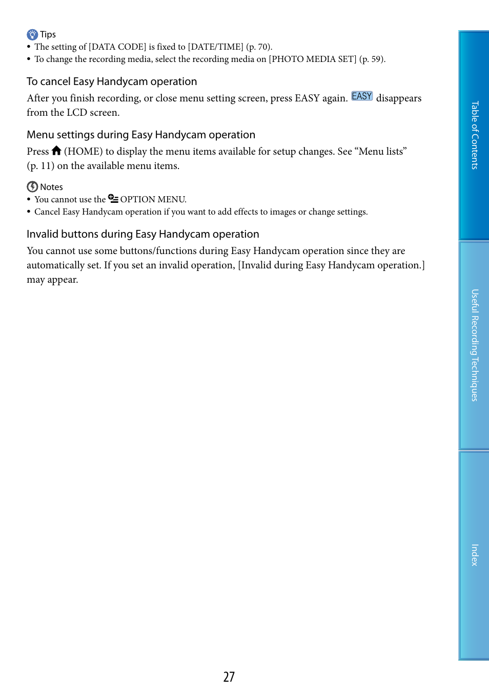 Sony DCR-SR87 User Manual | Page 27 / 107