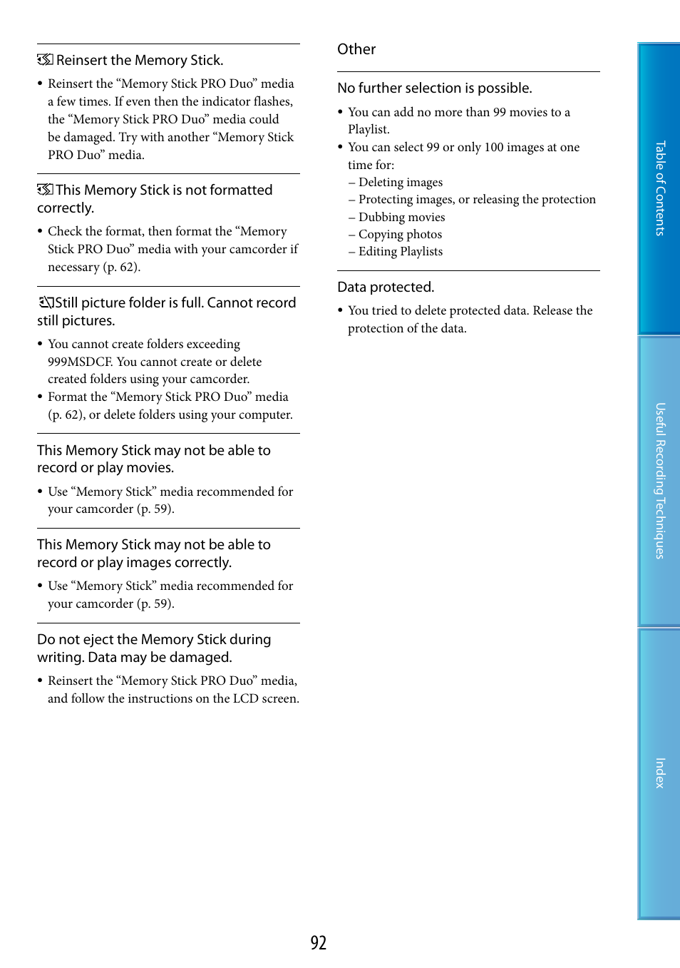 Other | Sony DCR-SR87 User Manual | Page 92 / 107