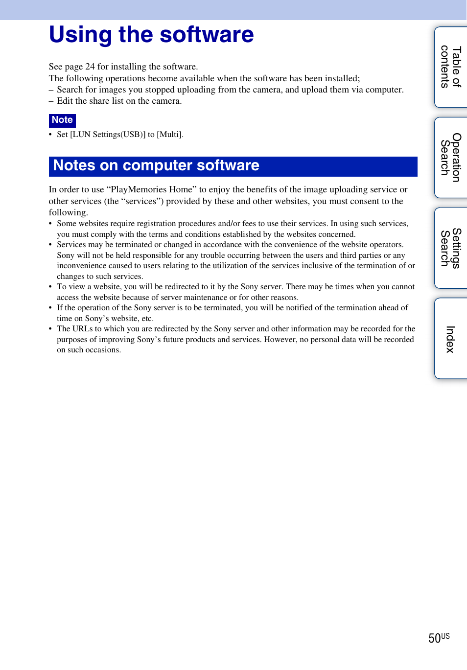 Using the software | Sony bloggie MHS-TS55 User Manual | Page 50 / 75