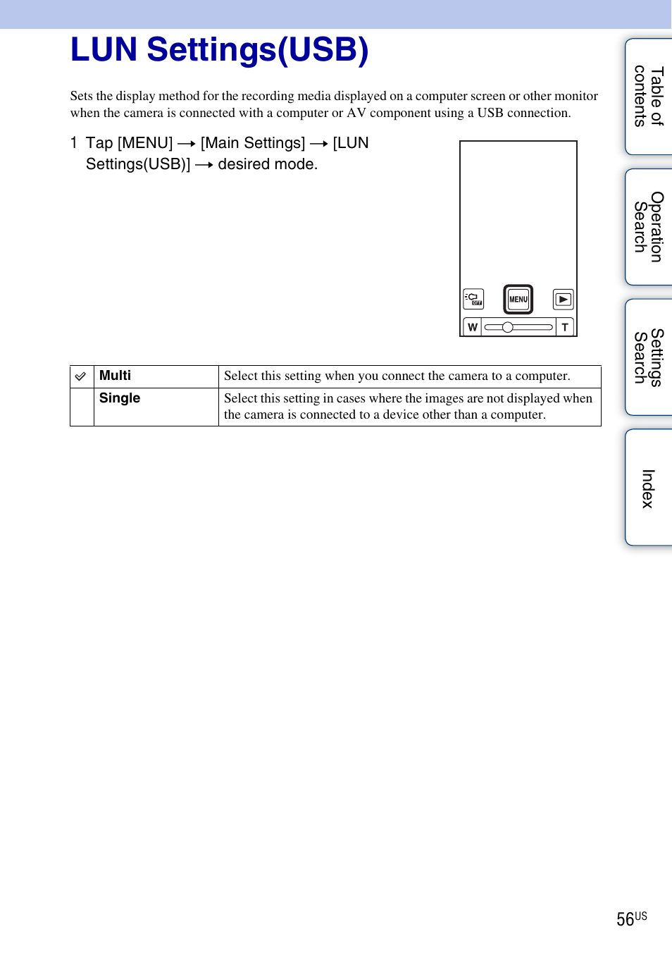 Lun settings(usb) | Sony bloggie MHS-TS55 User Manual | Page 56 / 75
