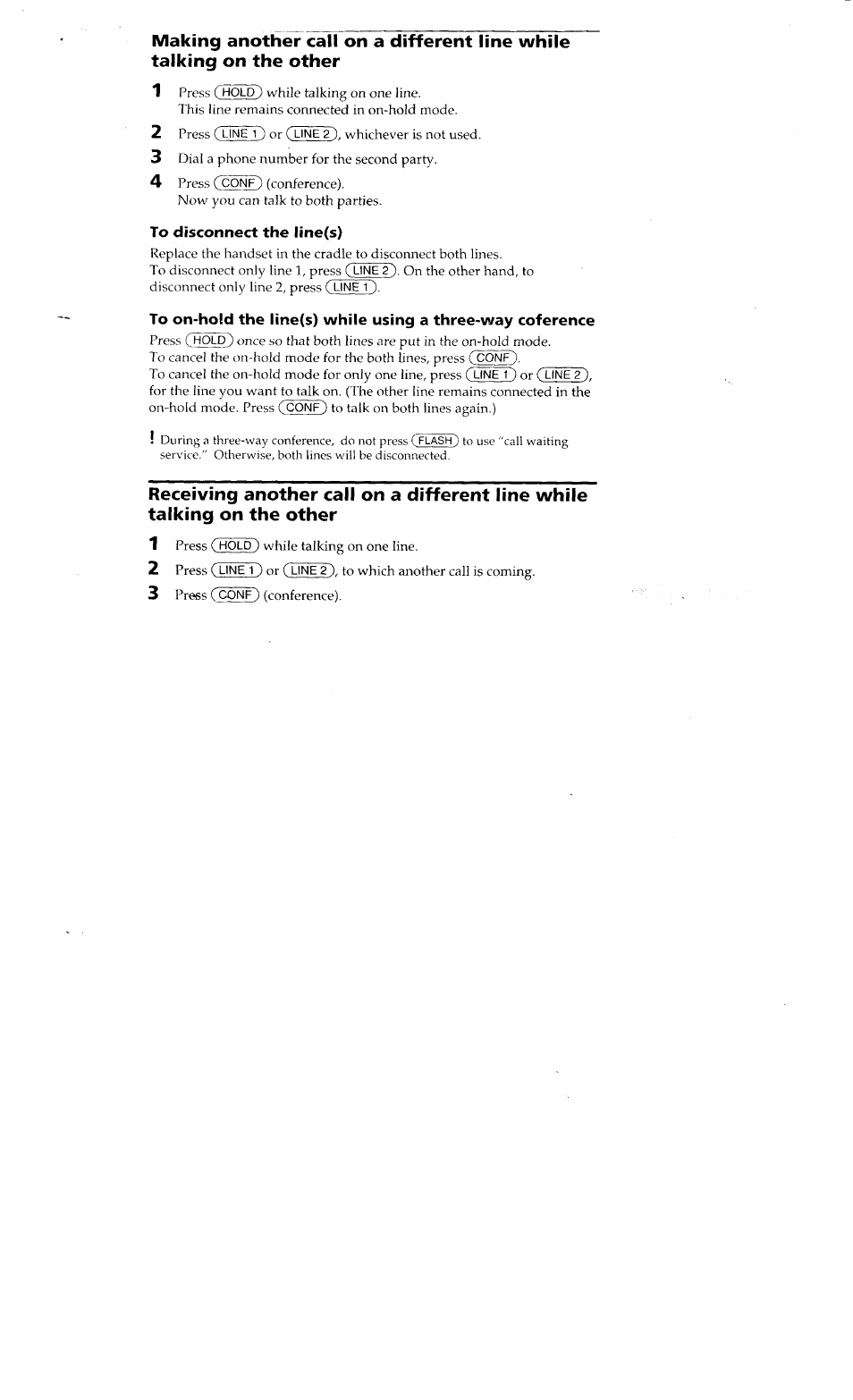 To disconnect the line(s) | Sony IT-M10 User Manual | Page 10 / 16