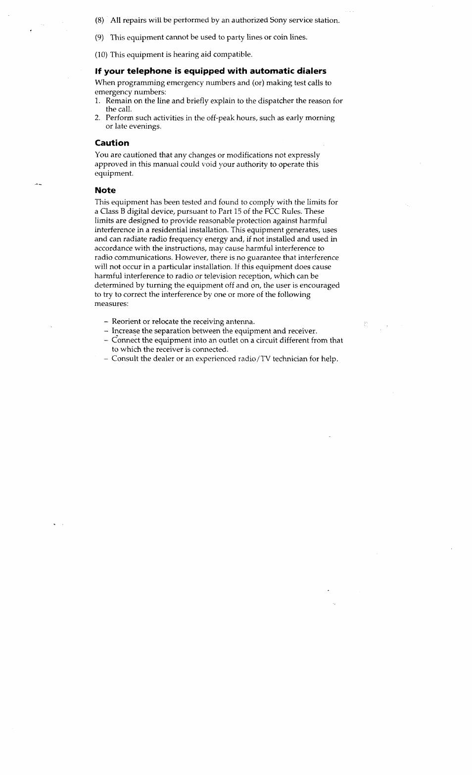 Caution, Note | Sony IT-M10 User Manual | Page 14 / 16