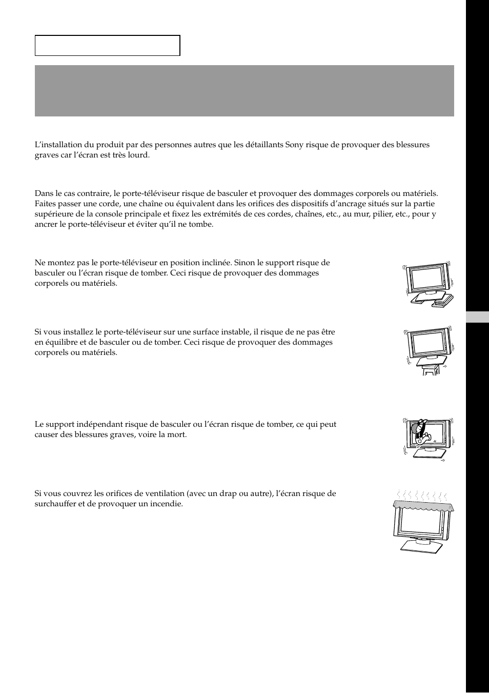 Avertissement | Sony SU-P50T2 User Manual | Page 13 / 36