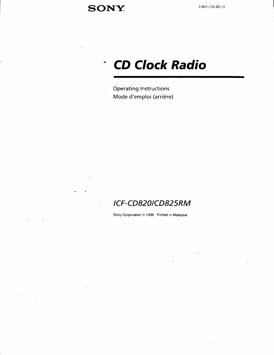 Sony ICF-CD825RM User Manual | 14 pages