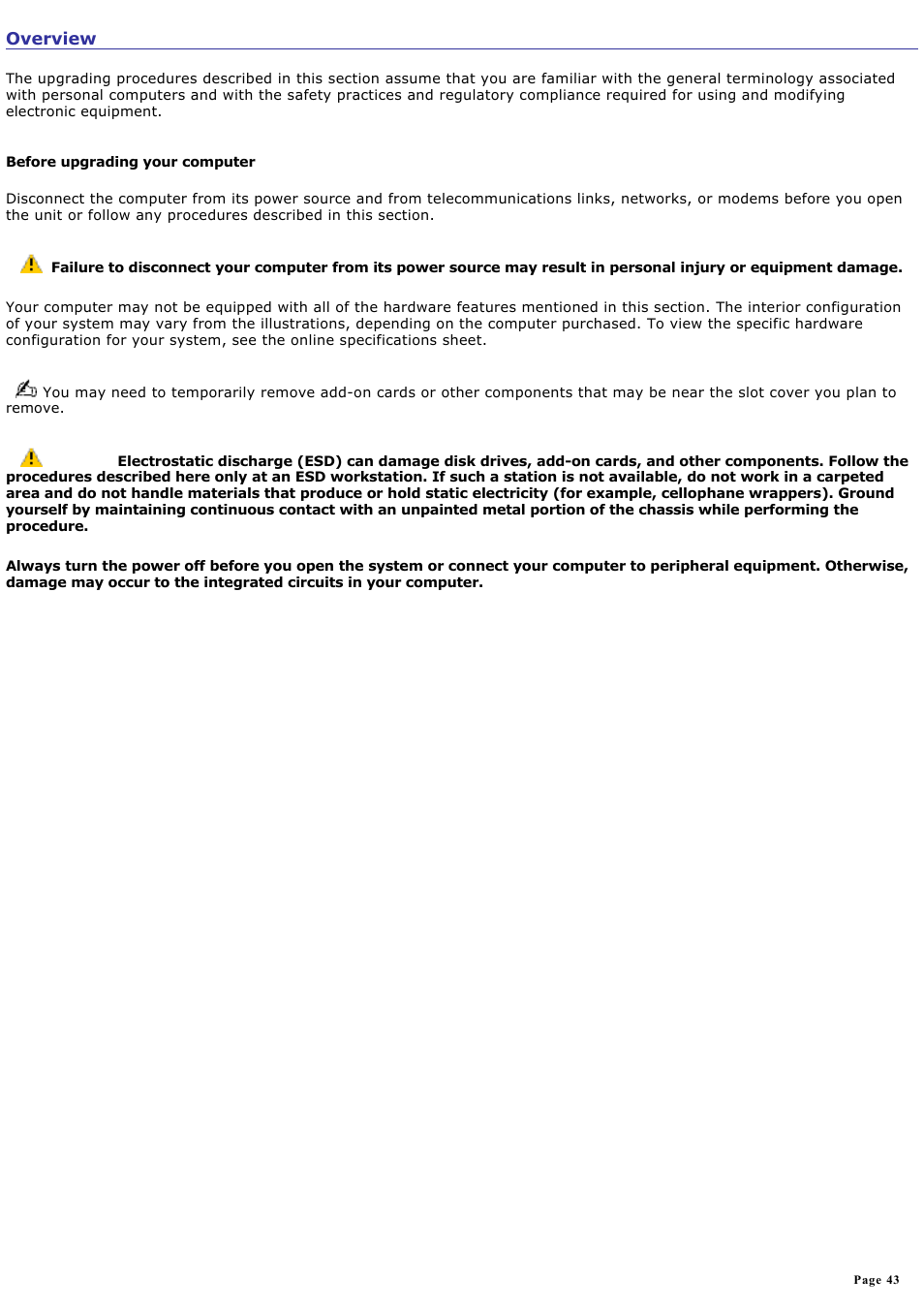 Overview | Sony PCV-RZ20CG User Manual | Page 43 / 87