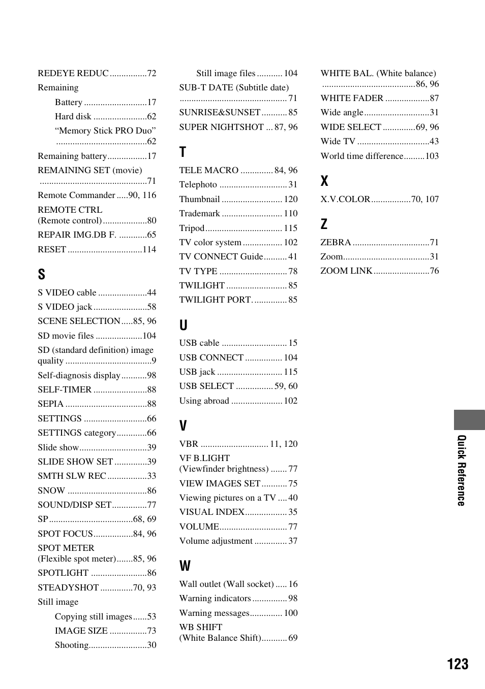 Sony HDR-SR11 User Manual | Page 123 / 124