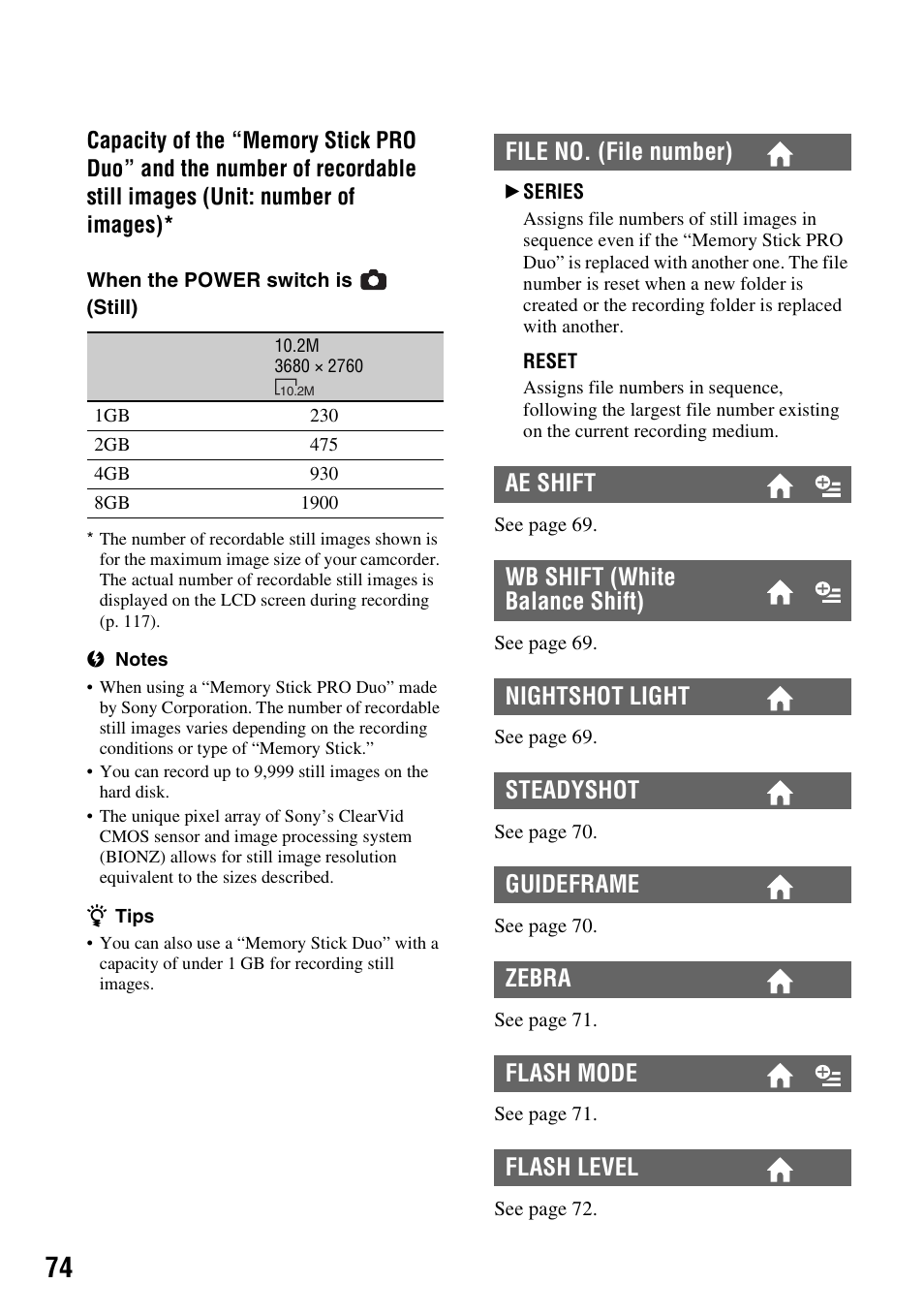 Sony HDR-SR11 User Manual | Page 74 / 124