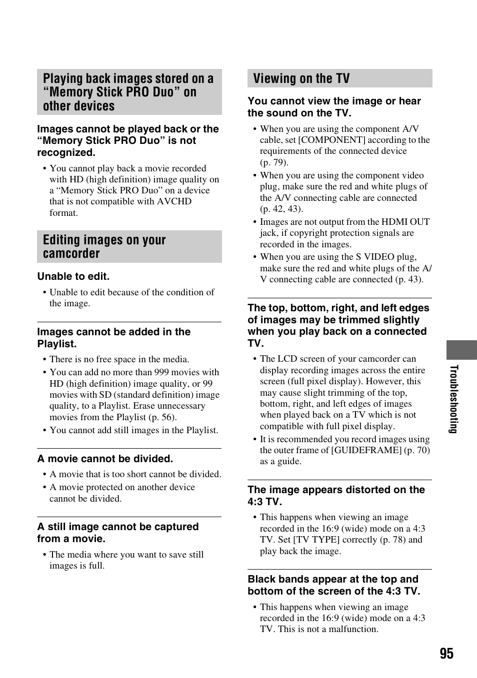 Sony HDR-SR11 User Manual | Page 95 / 124