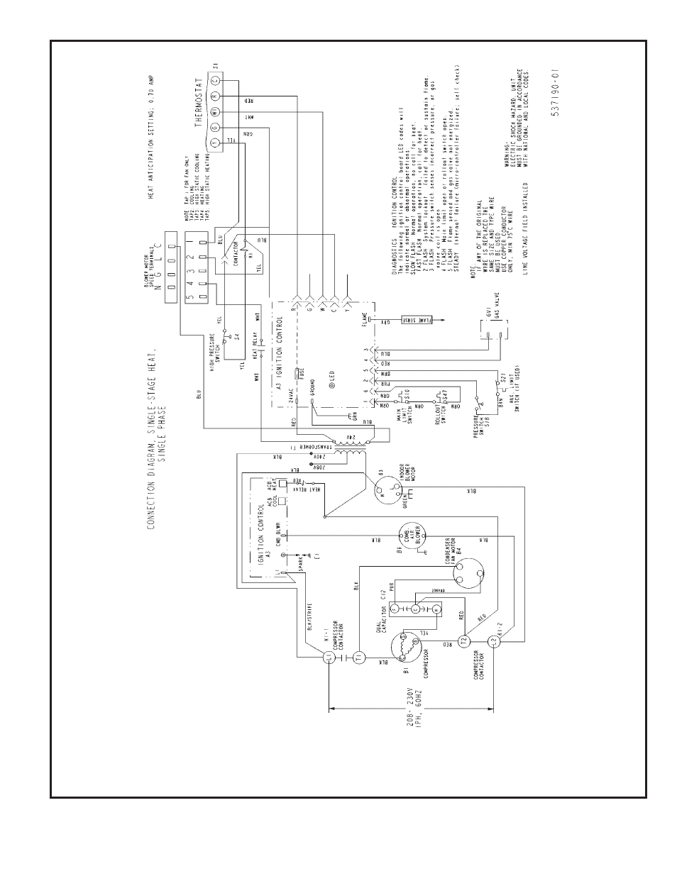 Wiring diagram – single phase | Allied Air Enterprises 506271-01 User Manual | Page 13 / 14