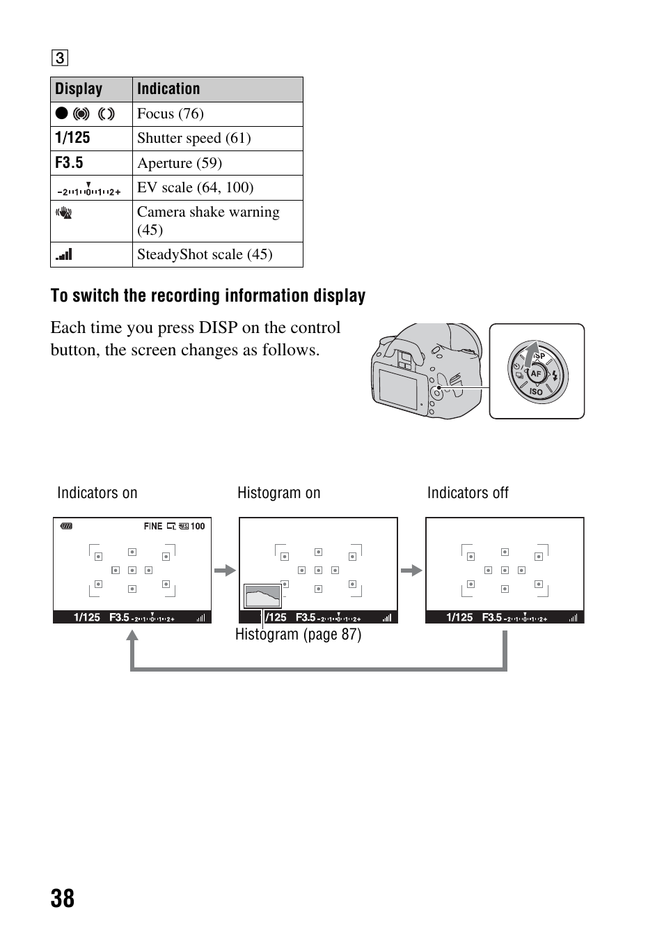 Sp (38 | Sony A390L2LENSKIT User Manual | Page 38 / 170