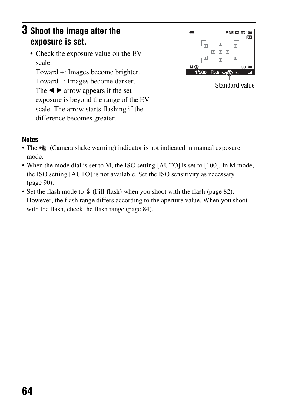 Shoot the image after the exposure is set | Sony A390L2LENSKIT User Manual | Page 64 / 170